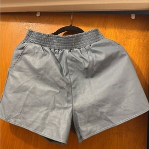 Blue faux leather Shorts